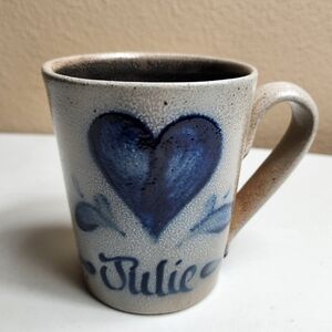 Rowe Pottery Works Vintage 1999 "Julie" Salt Glazed Coffee Mug